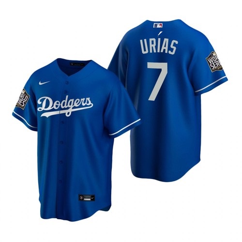 Men's Los Angeles Dodgers #7 Julio Urias Blue 2020 World Series Stitched Jersey Men's Los Angeles Dodgers #7 Julio Urias Blue 2020 World Series Stitched Jersey